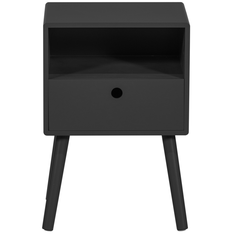 WOOOD-collectie Ozzy Bedside Table Wood Black