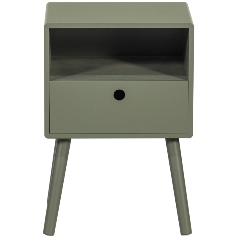 WOOOD-collectie Ozzy Nachtkastje Hout Warm Groen
