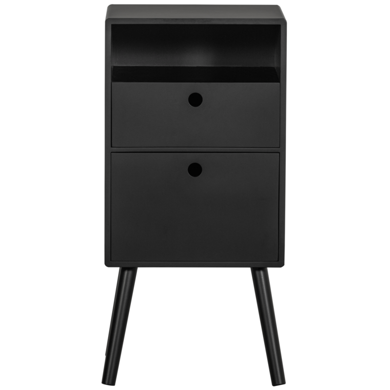 WOOOD-collectie Ozzy Bedside Table High Wood Black