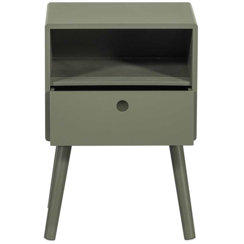WOOOD-collectie Ozzy Nachtkastje Hout Warm Groen