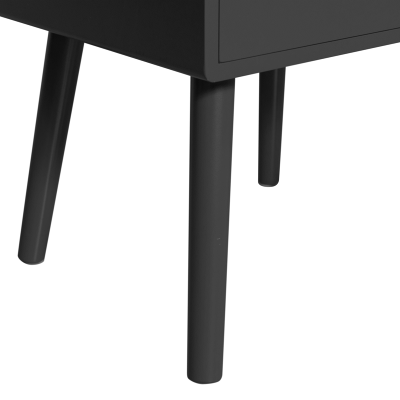 WOOOD-collectie Ozzy Bedside Table Wood Black