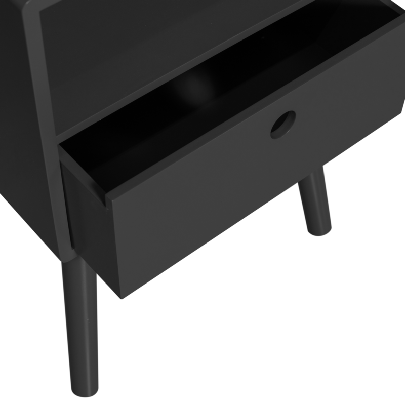 WOOOD-collectie Ozzy Bedside Table Wood Black