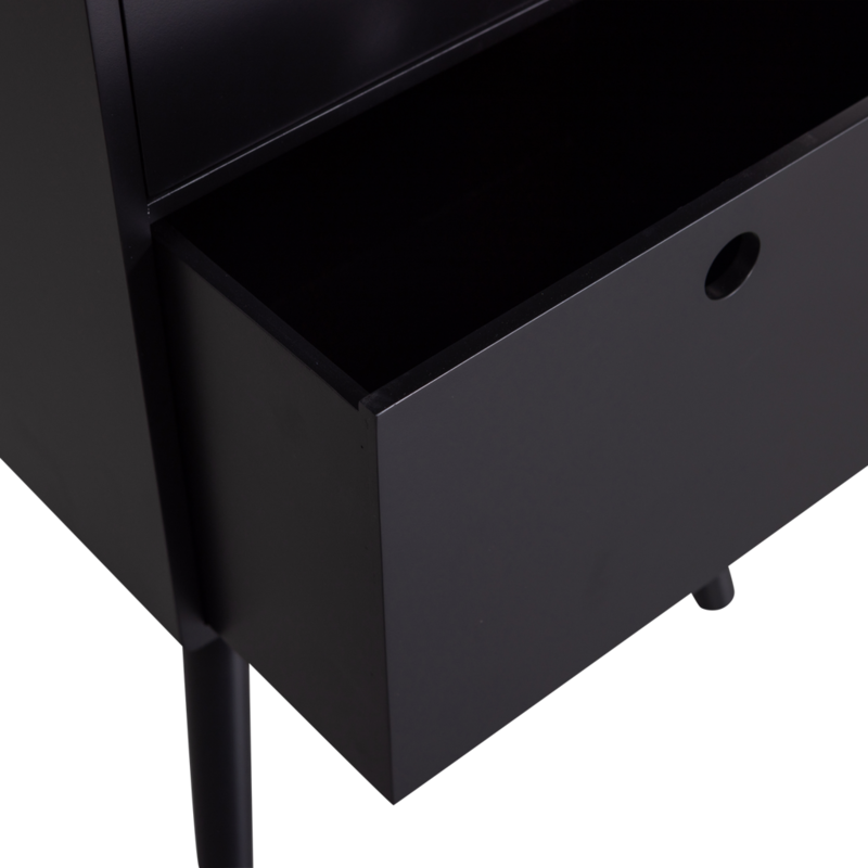 WOOOD-collectie Ozzy Bedside Table High Wood Black