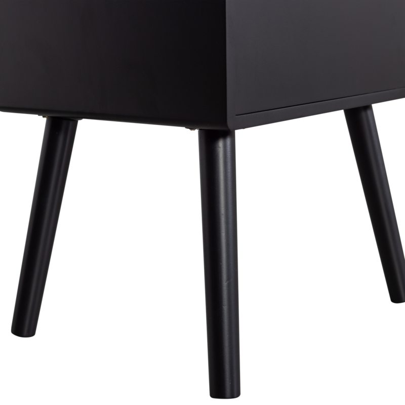WOOOD-collectie Ozzy Bedside Table High Wood Black