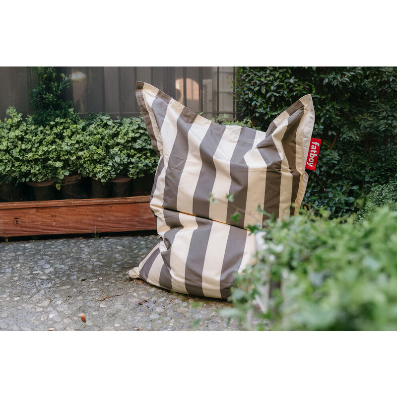 Fatboy-collectie  rock 'n roll schommelstoel zwart incl. original Outdoor zitzak Stripe Cacao