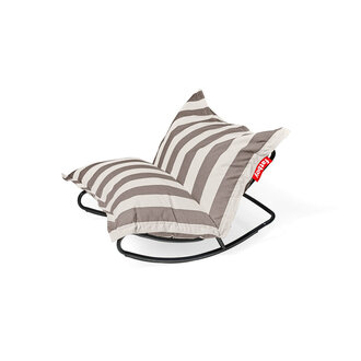 Fatboy rock 'n roll schommelstoel zwart incl. original Outdoor zitzak Stripe Cacao