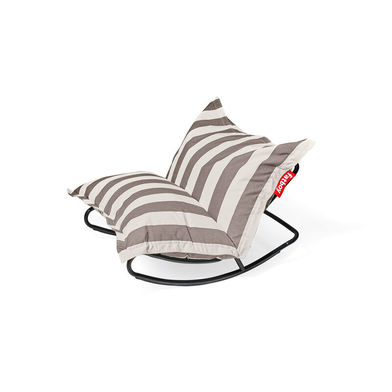 Fatboy-collectie  rock 'n roll schommelstoel zwart incl. original Outdoor zitzak Stripe Cacao