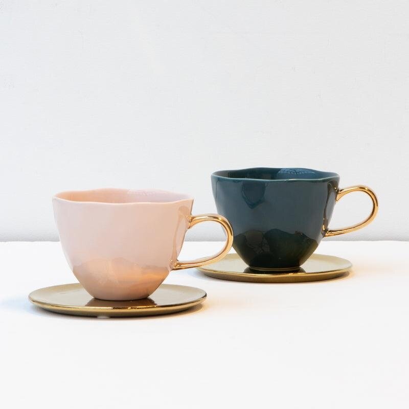 Urban Nature Culture-collectie Good Morning Kopje Cappuccino / Tea dia 11 cm - Blue Green (set of 4)