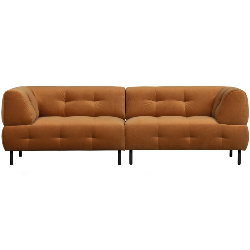 WOOOD-collectie Lloyd 4-seater Washed Velvet Cinnamon