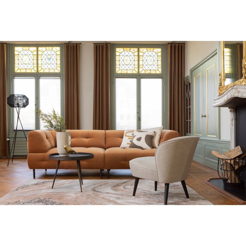 WOOOD-collectie Lloyd 4-seater Washed Velvet Cinnamon