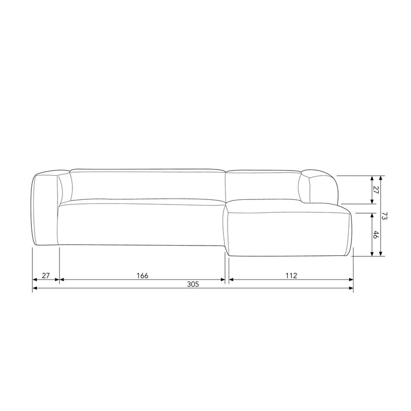 WOOOD-collectie Bean Corner Sofa Right Army