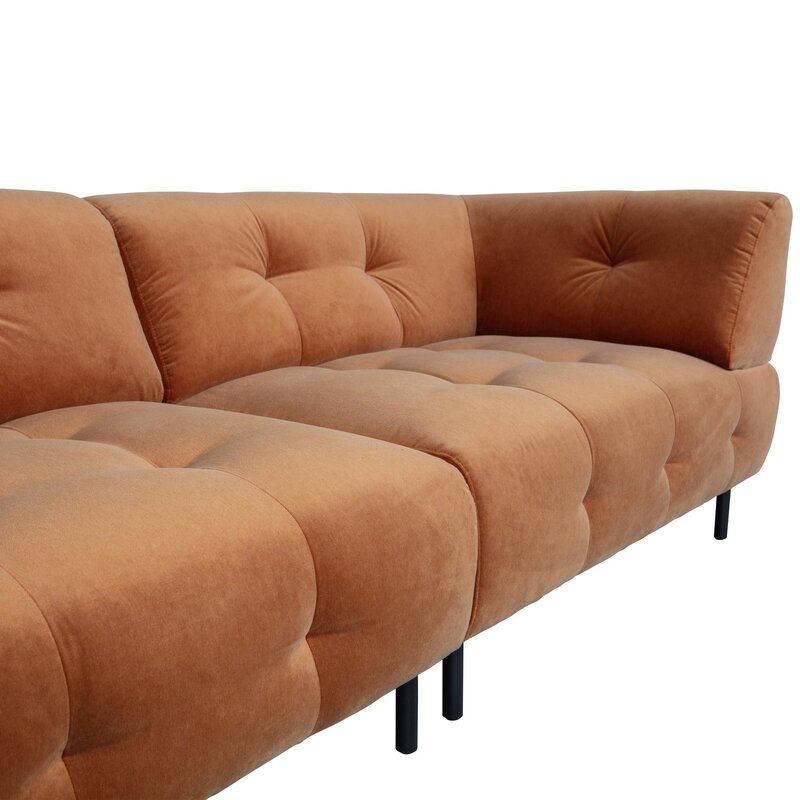 WOOOD-collectie Lloyd 4-seater Washed Velvet Cinnamon