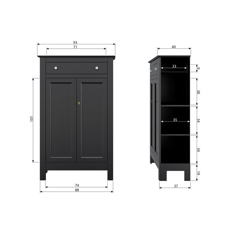 WOOOD-collectie Eva Cabinet Pine Black