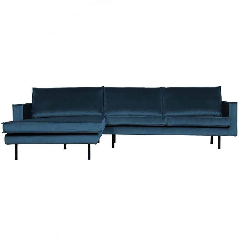 WOOOD-collectie Rodeo Chaise Longue Left Velvet Blue