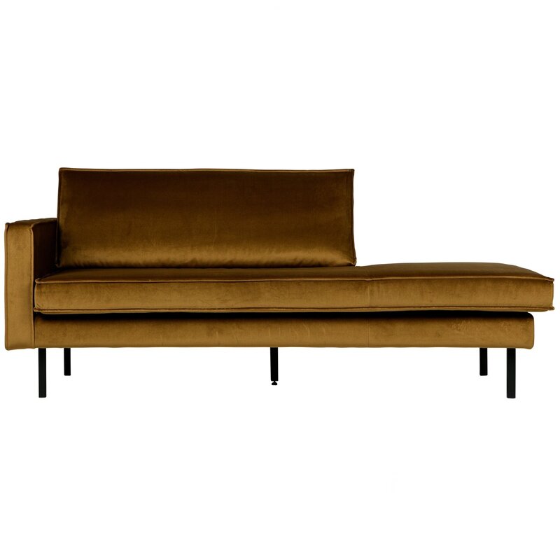 WOOOD-collectie Rodeo Daybed Left Velvet Honing Geel