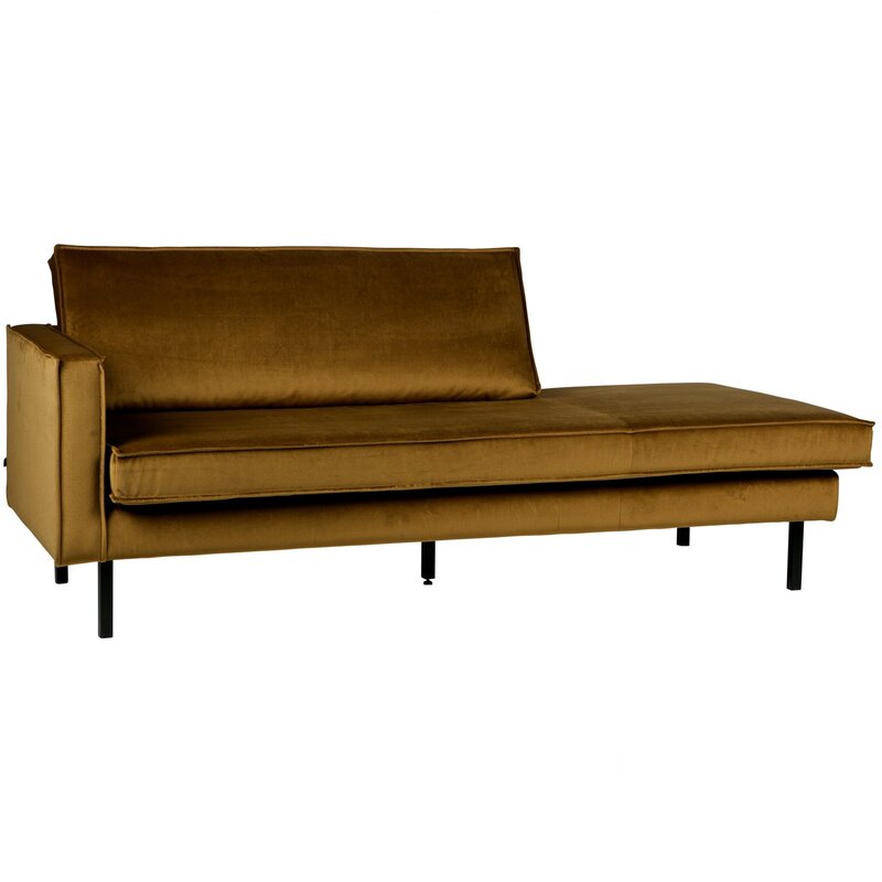 WOOOD-collectie Rodeo Daybed Left Velvet Honing Geel