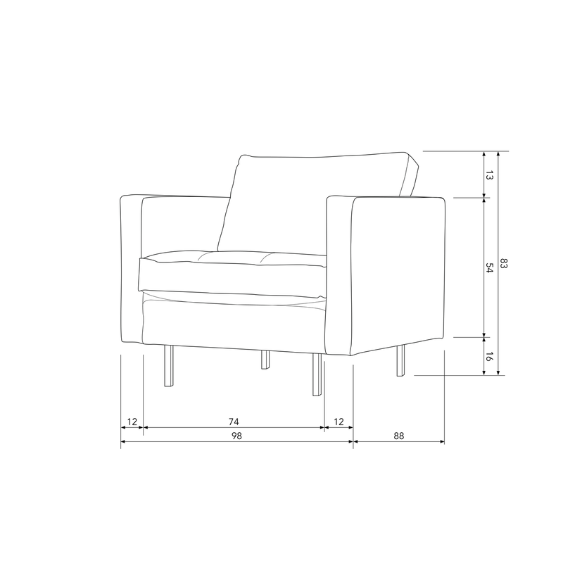 WOOOD-collectie Rodeo Classic Armchair Army