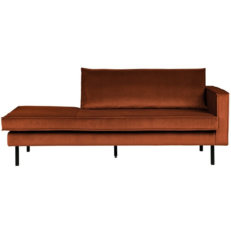 WOOOD-collectie Rodeo Daybed Right Velvet Rust