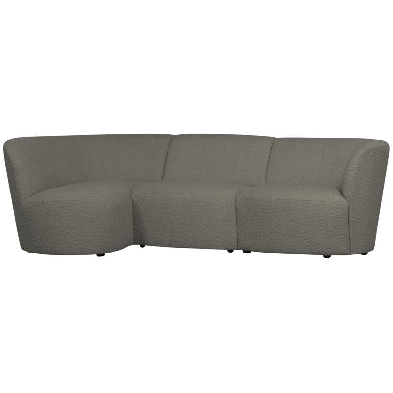 WOOOD-collectie Coco 3-Seater Rounded Left Boucle Warm Green
