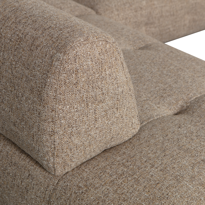 WOOOD-collectie Lloyd Hoekbank Links Grof Geweven Bruin Melange