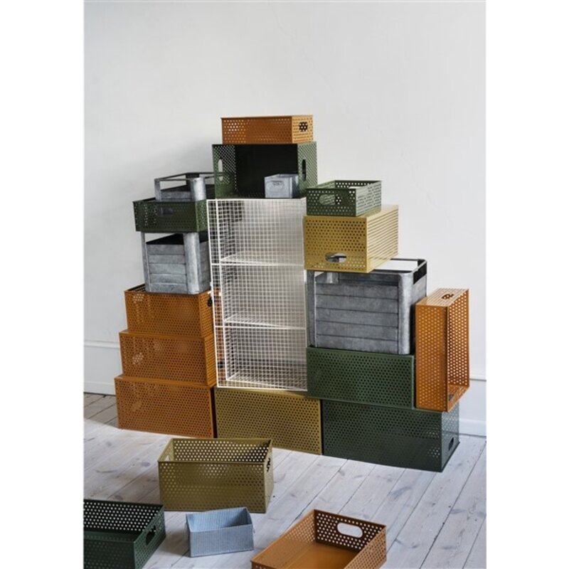 Madam Stoltz-collectie Metalen opbergdozen Donkergroen