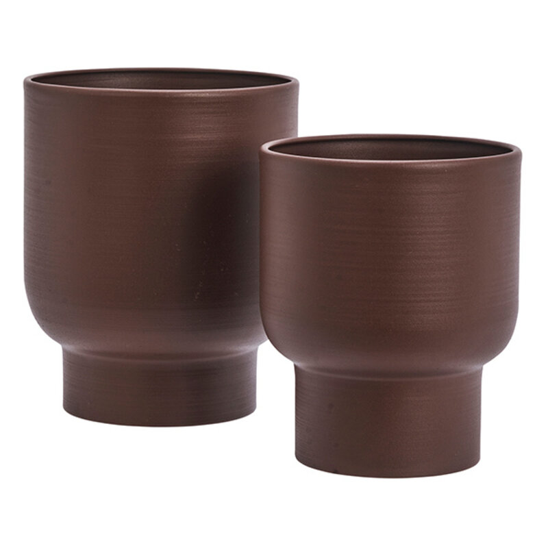 Madam Stoltz-collectie Iron flower pots Matt ruby wine