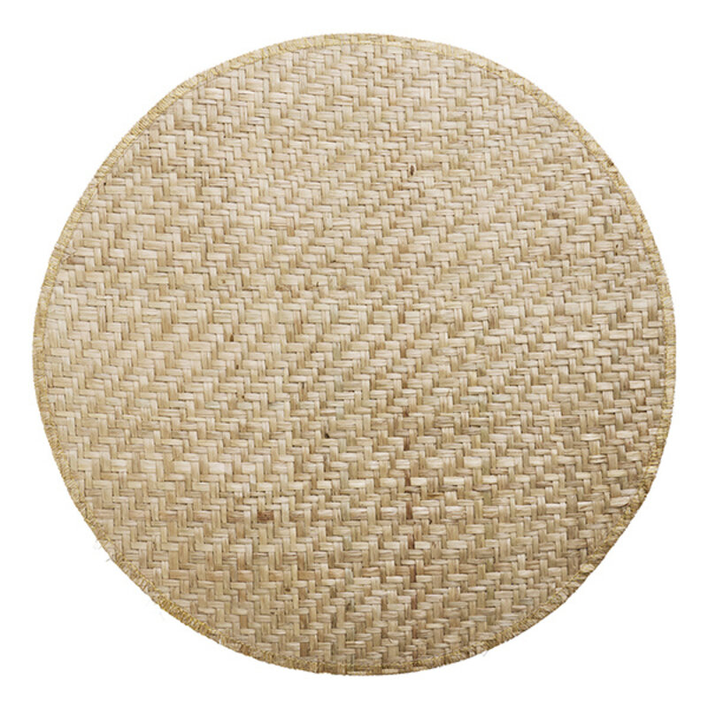 Madam Stoltz-collectie Ronde placemat van zeegras Naturel, goud