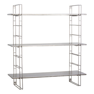 Madam Stoltz Metalen wandplanken zilver