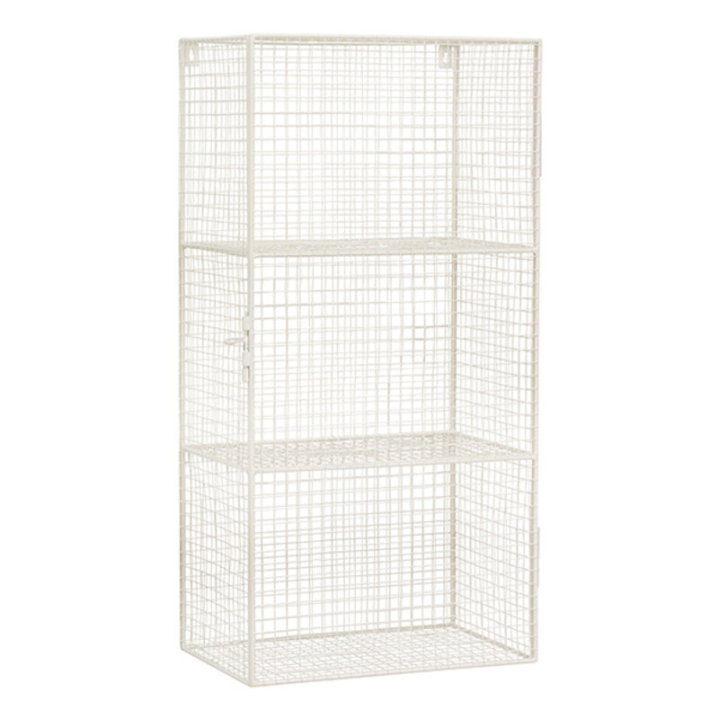 Madam Stoltz-collectie Metalen wandkast Crème