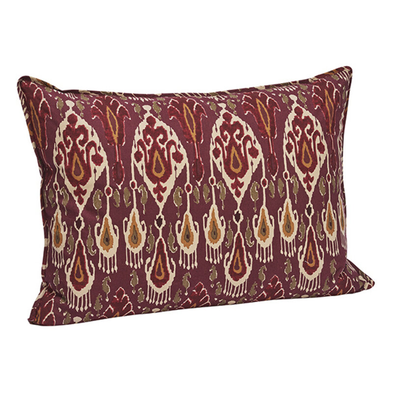 Madam Stoltz-collectie Printed cushion cover Fig, sand, honey, syrah, greige