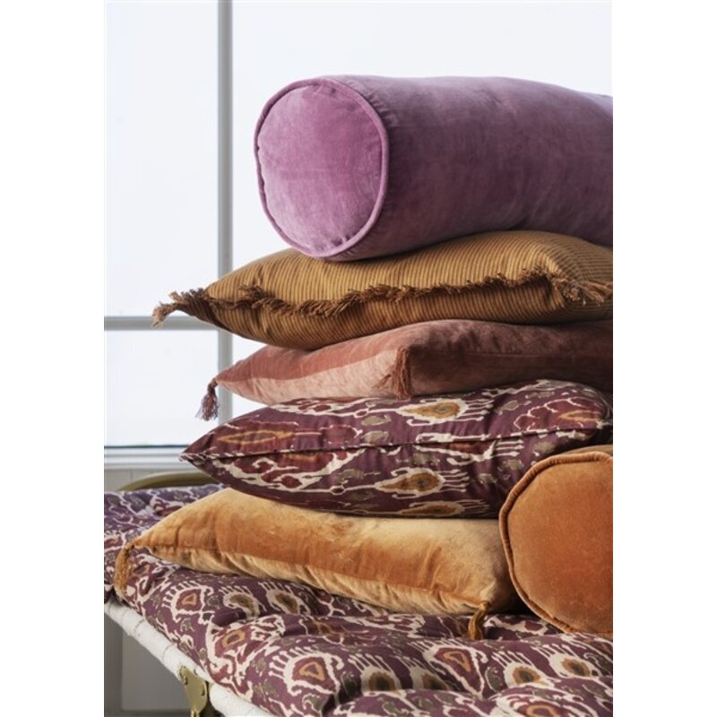 Madam Stoltz-collectie Printed cushion cover Fig, sand, honey, syrah, greige