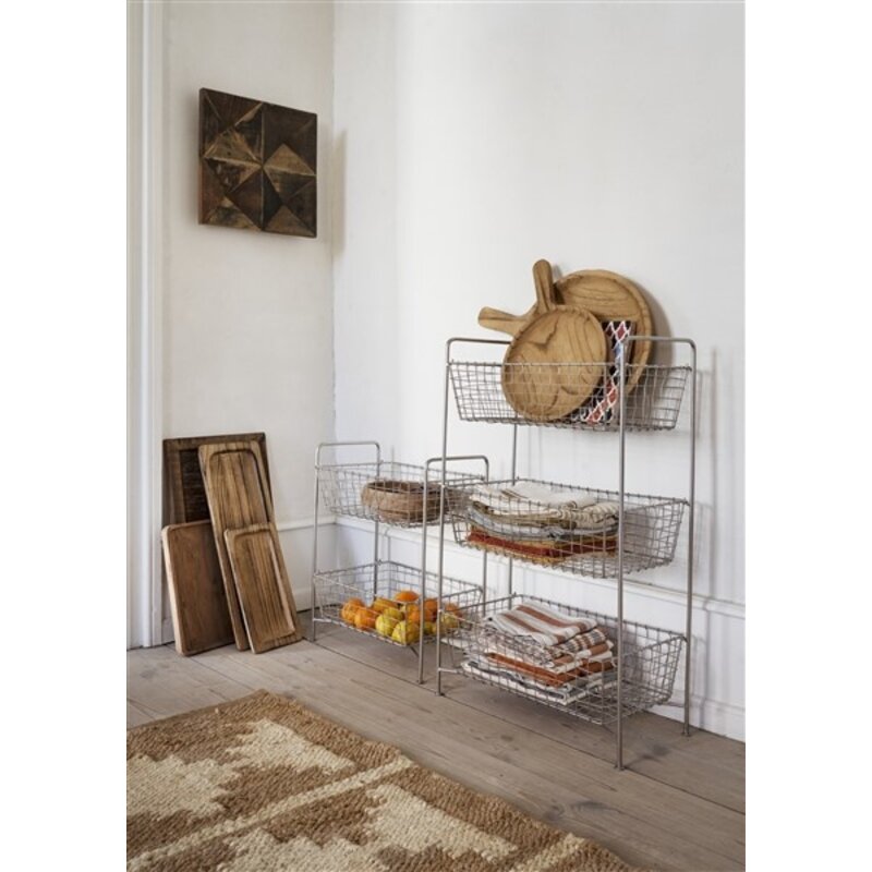Madam Stoltz-collectie Iron rack w/ baskets Steel