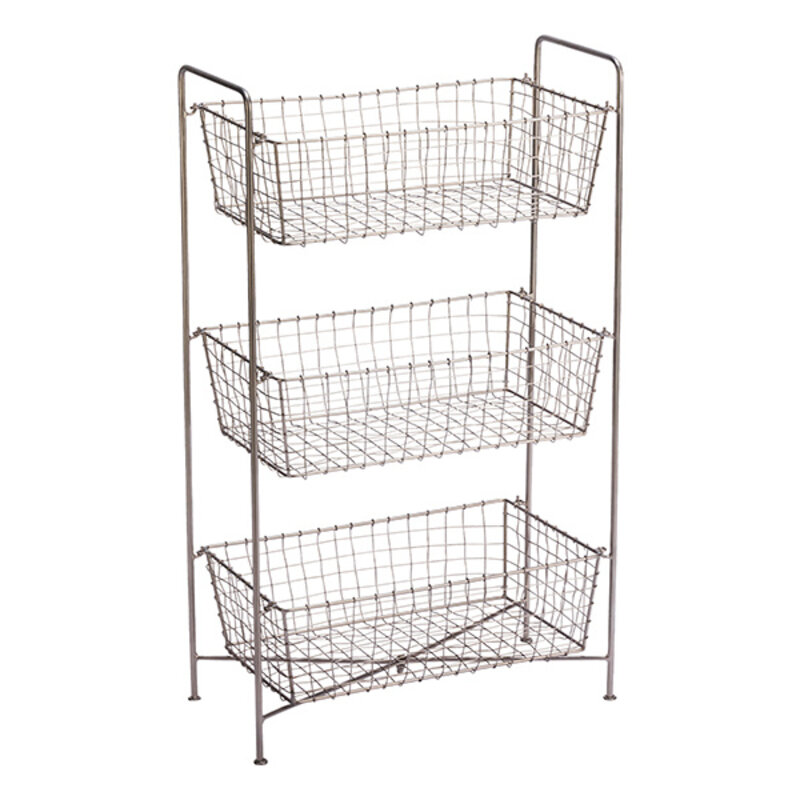 Madam Stoltz-collectie Iron rack w/ baskets Steel