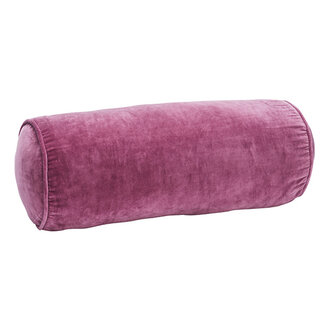 Madam Stoltz Velvet bolster cushion Lilac