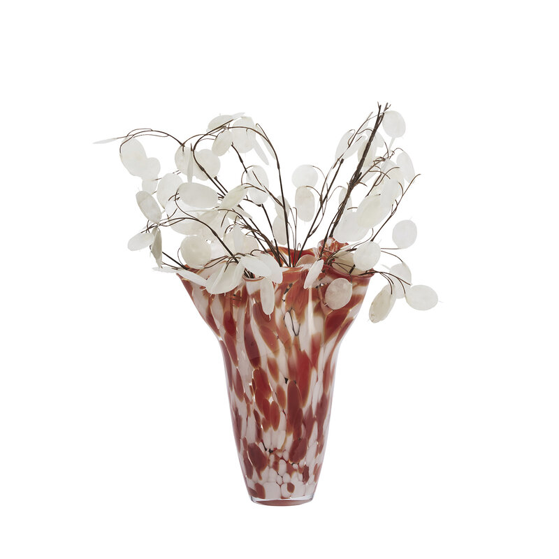 Madam Stoltz-collectie Glazen vaas Roest, wit, helder