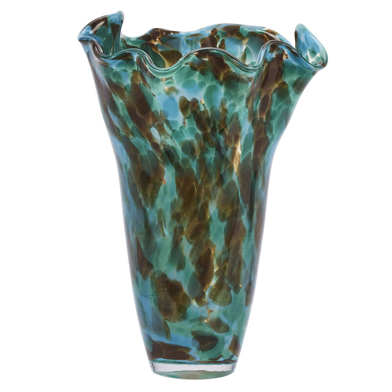 Madam Stoltz-collectie Glass vase Green, brown, blue