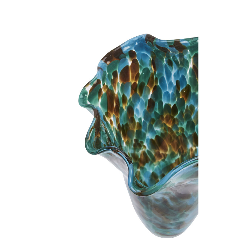 Madam Stoltz-collectie Glazen vaas Groen, bruin, blauw