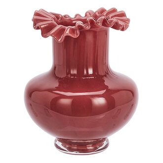 Madam Stoltz Glass vase Maroon