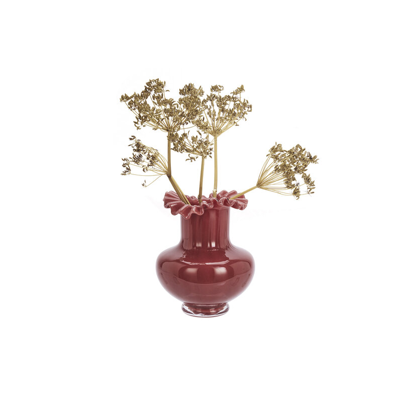 Madam Stoltz-collectie Glass vase Maroon