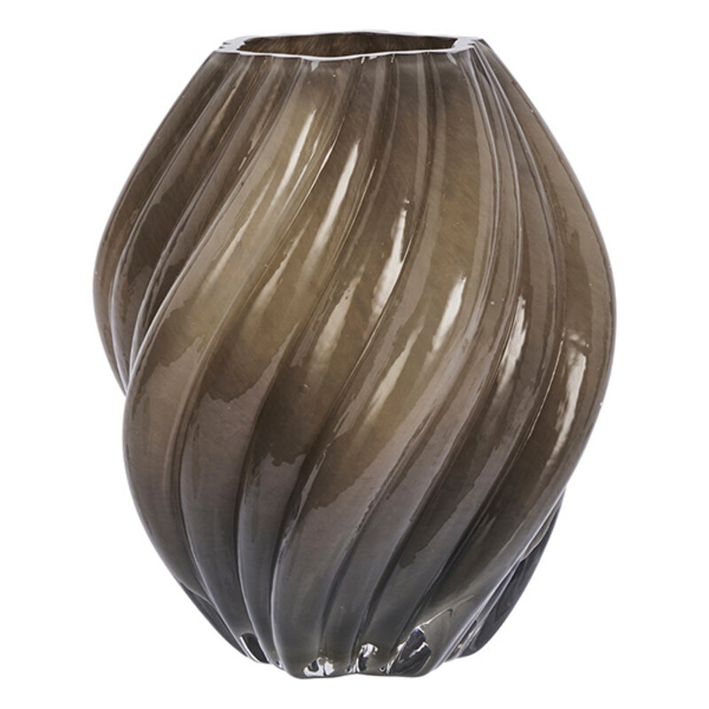 Madam Stoltz-collectie Glazen vaas Taupe