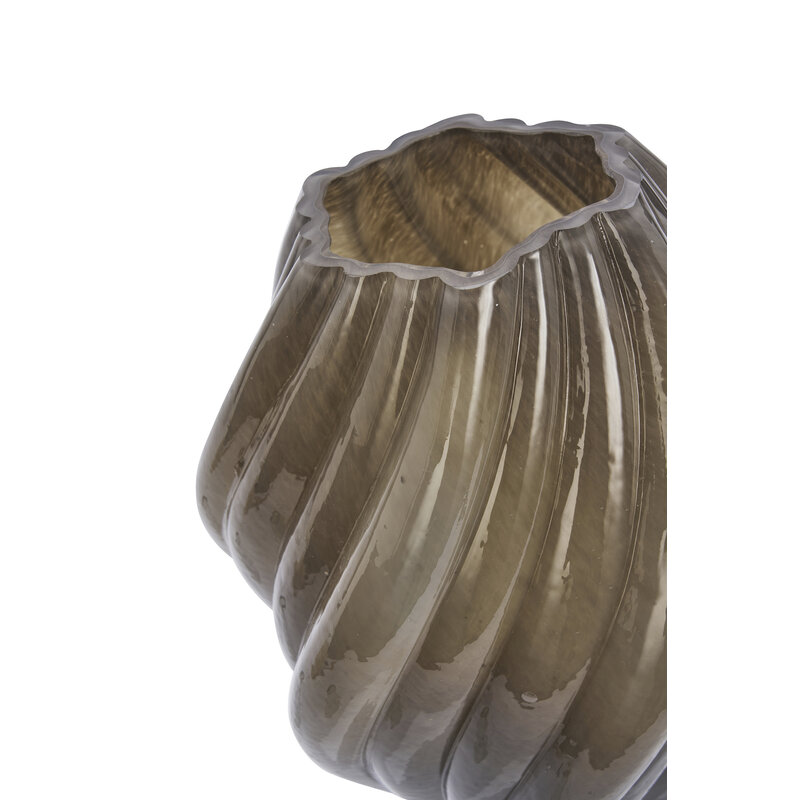 Madam Stoltz-collectie Glass vase Taupe
