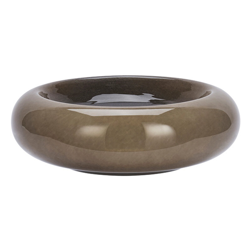 Madam Stoltz-collectie Glazen schaal Taupe