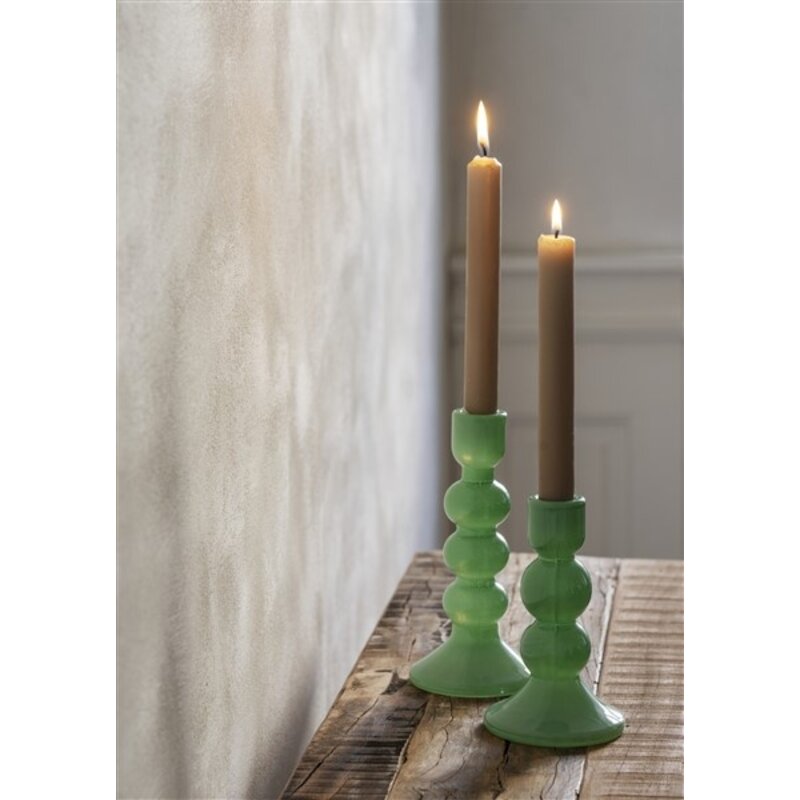 Madam Stoltz-collectie Glass candle holder Green
