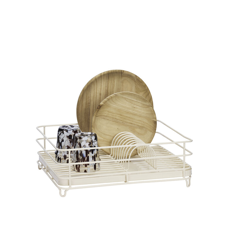 Madam Stoltz-collectie Iron dish rack Cream