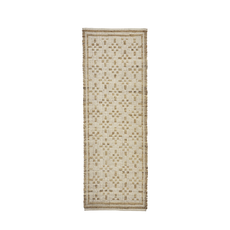 Madam Stoltz-collectie Jute loper off white, Naturel