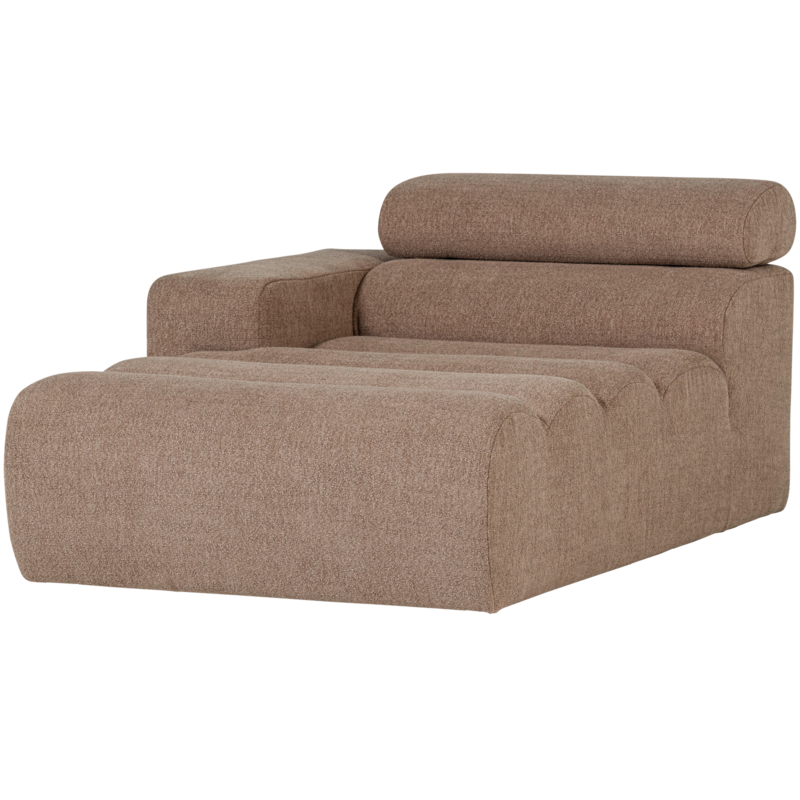 WOOOD-collectie Novi Chaise Longue Element Arm Links Boucle Taupe