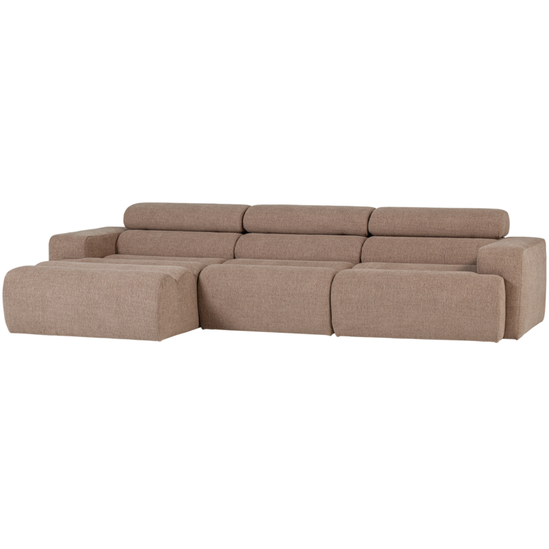 WOOOD-collectie Novi Chaise Longue Bank Links Boucle Taupe