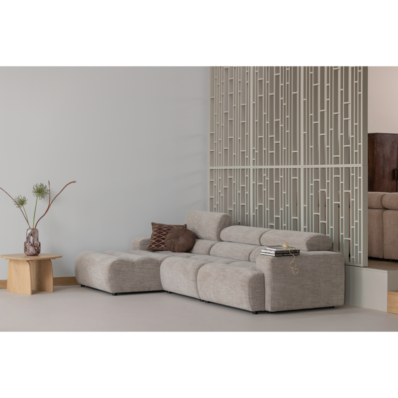 WOOOD-collectie Novi Chaise Longue Element Arm Links Naturel Melange