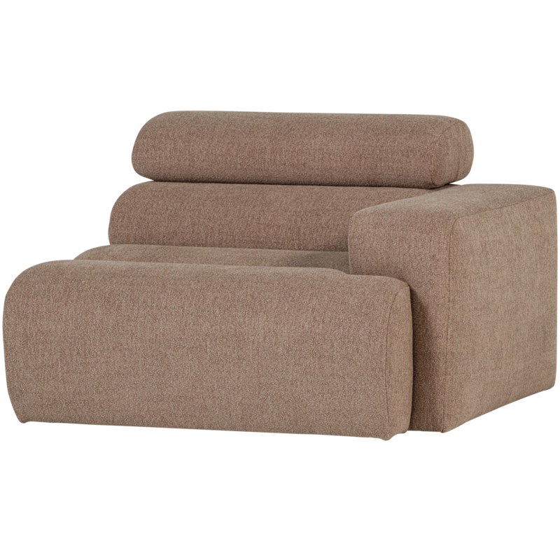 WOOOD-collectie Novi 1-Zits Element Arm Rechts Boucle Taupe