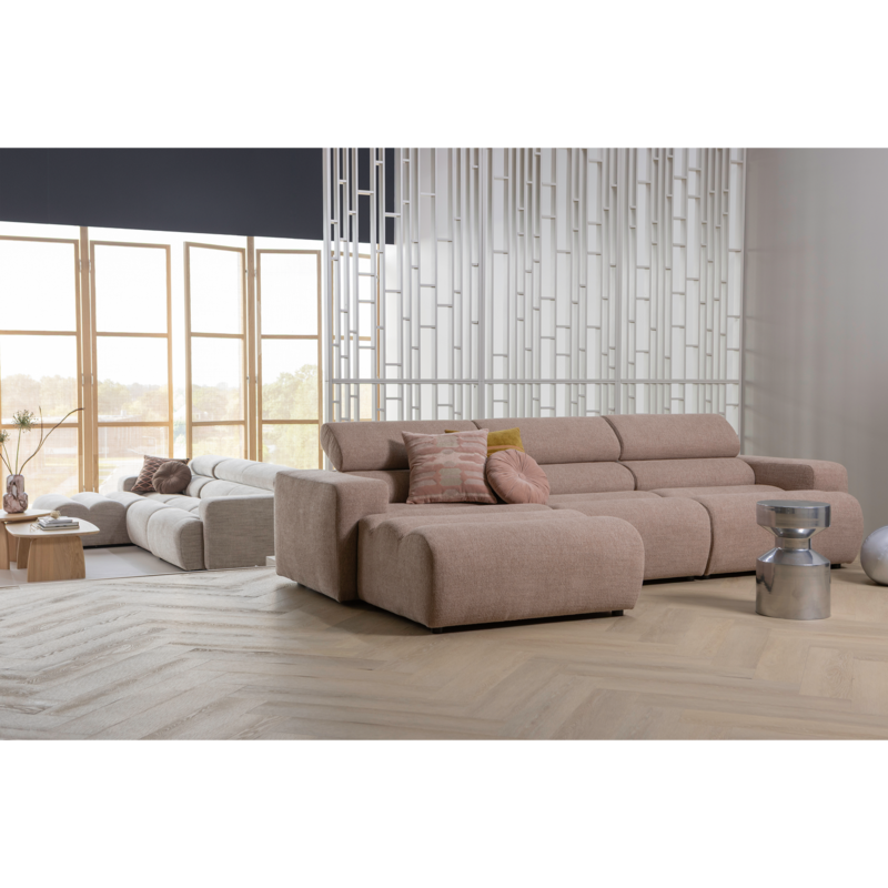 WOOOD-collectie Novi Chaise Longue Element Arm Links Boucle Taupe
